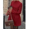 imagePRETTYGARDEN Womens Long Sleeve Mini Dress 2025 Fall Bodycon Mock Neck Elegant Business Work Party Short DressesRed
