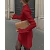 imagePRETTYGARDEN Womens Long Sleeve Mini Dress 2025 Fall Bodycon Mock Neck Elegant Business Work Party Short DressesRed
