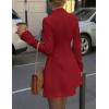 imagePRETTYGARDEN Womens Long Sleeve Mini Dress 2025 Fall Bodycon Mock Neck Elegant Business Work Party Short DressesRed