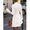 imagePRETTYGARDEN Womens Long Sleeve Mini Dress 2025 Fall Bodycon Mock Neck Elegant Business Work Party Short DressesWhite
