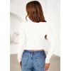 imagePRETTYGARDEN Womens Long Sleeve Shirts 2025 Fall Trendy Crewneck Slim Fit Asymmetrical Going Out Tops Ruched Tee Y2k ClothesWhite