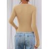 imagePRETTYGARDEN Womens Long Sleeve T Shirts 2025 Fall Trendy Deep V Neck Slim Fit Basic Crop Tops Casual Going Out TopKhaki