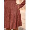 imagePRETTYGARDEN Womens Sweater Dress 2025 Fall Long Sleeve V Neck A Line Fit and Flare Ribbed Short Dresses Knit Outfits PocketsCaramel
