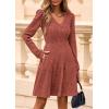 imagePRETTYGARDEN Womens Sweater Dress 2025 Fall Long Sleeve V Neck A Line Fit and Flare Ribbed Short Dresses Knit Outfits PocketsCaramel