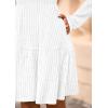 imagePRETTYGARDEN Womens Sweater Dress 2025 Fall Long Sleeve V Neck A Line Fit and Flare Ribbed Short Dresses Knit Outfits PocketsWhite
