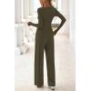 imagePRETTYGARDN Fall Outfits For Women 2025 Soft Pajamas Two Piece Lounge Sets Long Sleeve Shirts Wide Leg Pants TracksuitArmy Green
