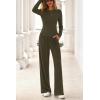 imagePRETTYGARDN Fall Outfits For Women 2025 Soft Pajamas Two Piece Lounge Sets Long Sleeve Shirts Wide Leg Pants TracksuitArmy Green