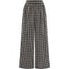 imagePRETTYGARDEN Casual Womens Pants 2025 Elastic Waist Palazzo Long Stretchy Wide Leg Trousers Knit Fall Outfits with PocketsPlaid Black Apricot