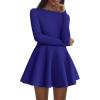 imagePRETTYGARDEN Cocktail Dresses for Women Elegant Classy 2025 Fall A Line Long Sleeve Homecoming Graduation Party Mini DressRoyal Blue