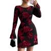 Floral Black Red