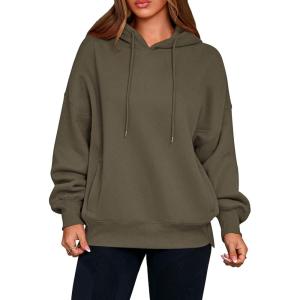 imagePRETTYGARDEN Womens 2025 Fall Fashion Oversized Hoodies Sweatshirt Fleece Long Sleeve Going Out Tops Trendy Winter ClothingArmy Green