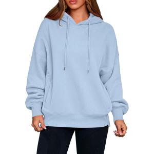 imagePRETTYGARDEN Womens 2025 Fall Fashion Oversized Hoodies Sweatshirt Fleece Long Sleeve Going Out Tops Trendy Winter ClothingLight Blue