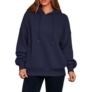 imagePRETTYGARDEN Womens 2025 Fall Fashion Oversized Hoodies Sweatshirt Fleece Long Sleeve Going Out Tops Trendy Winter ClothingNavy Blue