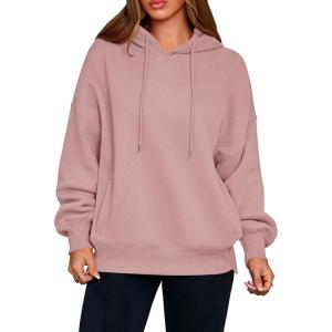imagePRETTYGARDEN Womens 2025 Fall Fashion Oversized Hoodies Sweatshirt Fleece Long Sleeve Going Out Tops Trendy Winter ClothingPink