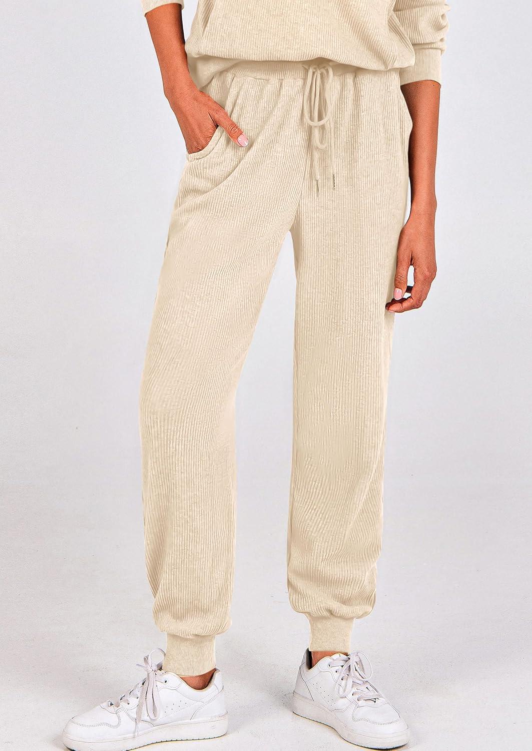 imagePRETTYGARDEN Womens Fall 2 Piece Lounge Sets Zip Up Sweatshirt Jogger Pants Sweat Track Suits Travel Outfit Winter ClothingApricot