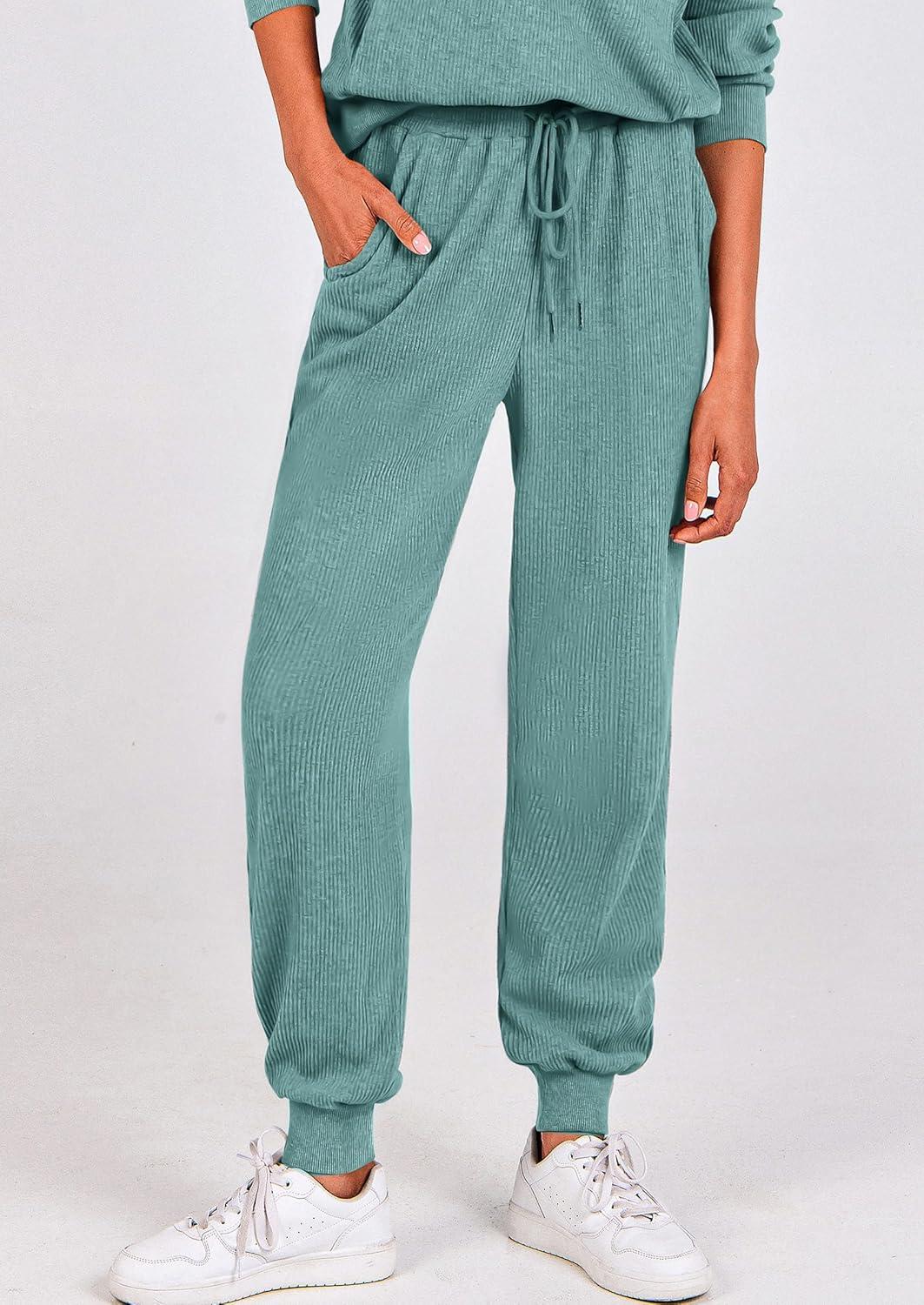 imagePRETTYGARDEN Womens Fall 2 Piece Lounge Sets Zip Up Sweatshirt Jogger Pants Sweat Track Suits Travel Outfit Winter ClothingFruit Green