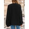 imagePRETTYGARDEN Fall Chunky Cardigan Sweaters for Women 2025 Button Lantern Sleeve Knit Oversized Sweater Coats with PocketsBlack