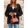 imagePRETTYGARDEN Fall Chunky Cardigan Sweaters for Women 2025 Button Lantern Sleeve Knit Oversized Sweater Coats with PocketsBlack