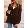 imagePRETTYGARDEN Fall Chunky Cardigan Sweaters for Women 2025 Button Lantern Sleeve Knit Oversized Sweater Coats with PocketsBrown