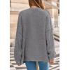 imagePRETTYGARDEN Fall Chunky Cardigan Sweaters for Women 2025 Button Lantern Sleeve Knit Oversized Sweater Coats with PocketsDark Grey