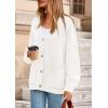 imagePRETTYGARDEN Fall Chunky Cardigan Sweaters for Women 2025 Button Lantern Sleeve Knit Oversized Sweater Coats with PocketsWhite