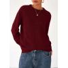 imagePRETTYGARDEN Fall Sweaters for Women 2025 Cozy Casual Crewneck Pullover Button Long Sleeve Knit Tops Winter Fashion ClothingBurgundy