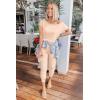 imagePRETTYGARDEN Jumpsuits for Women 2025 Dressy Casual Off Shoulder Romper Outfits Spring Vacation Travel Summer Lounge ClothesBeige