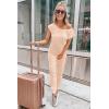 imagePRETTYGARDEN Jumpsuits for Women 2025 Dressy Casual Off Shoulder Romper Outfits Spring Vacation Travel Summer Lounge ClothesBeige