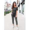imagePRETTYGARDEN Jumpsuits for Women 2025 Dressy Casual Off Shoulder Romper Outfits Spring Vacation Travel Summer Lounge ClothesDark Grey