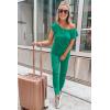 imagePRETTYGARDEN Jumpsuits for Women 2025 Dressy Casual Off Shoulder Romper Outfits Spring Vacation Travel Summer Lounge ClothesGrass Green