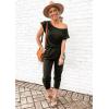 imagePRETTYGARDEN Jumpsuits for Women 2025 Dressy Casual Off Shoulder Romper Outfits Spring Vacation Travel Summer Lounge ClothesGreen