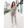 imagePRETTYGARDEN Jumpsuits for Women 2025 Dressy Casual Off Shoulder Romper Outfits Spring Vacation Travel Summer Lounge ClothesLight Grey