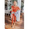 imagePRETTYGARDEN Jumpsuits for Women 2025 Dressy Casual Off Shoulder Romper Outfits Spring Vacation Travel Summer Lounge ClothesOrange Red