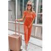 imagePRETTYGARDEN Jumpsuits for Women 2025 Dressy Casual Off Shoulder Romper Outfits Spring Vacation Travel Summer Lounge ClothesOrange Red