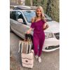imagePRETTYGARDEN Jumpsuits for Women 2025 Dressy Casual Off Shoulder Romper Outfits Spring Vacation Travel Summer Lounge ClothesPurple