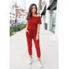 imagePRETTYGARDEN Jumpsuits for Women 2025 Dressy Casual Off Shoulder Romper Outfits Spring Vacation Travel Summer Lounge ClothesRed