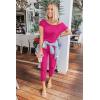 imagePRETTYGARDEN Jumpsuits for Women 2025 Dressy Casual Off Shoulder Romper Outfits Spring Vacation Travel Summer Lounge ClothesRose Red