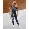 imagePRETTYGARDEN Jumpsuits for Women 2025 Dressy Casual Off Shoulder Romper Outfits Spring Vacation Travel Summer Lounge ClothesTie Dyeblack
