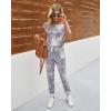 imagePRETTYGARDEN Jumpsuits for Women 2025 Dressy Casual Off Shoulder Romper Outfits Spring Vacation Travel Summer Lounge ClothesTie Dyegrey
