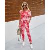 imagePRETTYGARDEN Jumpsuits for Women 2025 Dressy Casual Off Shoulder Romper Outfits Spring Vacation Travel Summer Lounge ClothesTie Dyered