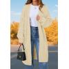 imagePRETTYGARDEN Long Sleeve Open Front Chunky Cardigan Sweaters for Women Cable Knit Long Cardigans Fall Outfits with PocketsApricot