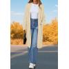 imagePRETTYGARDEN Long Sleeve Open Front Chunky Cardigan Sweaters for Women Cable Knit Long Cardigans Fall Outfits with PocketsApricot