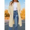 imagePRETTYGARDEN Long Sleeve Open Front Chunky Cardigan Sweaters for Women Cable Knit Long Cardigans Fall Outfits with PocketsApricot