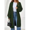 imagePRETTYGARDEN Long Sleeve Open Front Chunky Cardigan Sweaters for Women Cable Knit Long Cardigans Fall Outfits with PocketsArmy Green