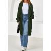 imagePRETTYGARDEN Long Sleeve Open Front Chunky Cardigan Sweaters for Women Cable Knit Long Cardigans Fall Outfits with PocketsArmy Green