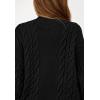 imagePRETTYGARDEN Long Sleeve Open Front Chunky Cardigan Sweaters for Women Cable Knit Long Cardigans Fall Outfits with PocketsBlack