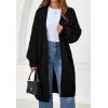 imagePRETTYGARDEN Long Sleeve Open Front Chunky Cardigan Sweaters for Women Cable Knit Long Cardigans Fall Outfits with PocketsBlack
