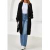 imagePRETTYGARDEN Long Sleeve Open Front Chunky Cardigan Sweaters for Women Cable Knit Long Cardigans Fall Outfits with PocketsBlack