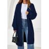 imagePRETTYGARDEN Long Sleeve Open Front Chunky Cardigan Sweaters for Women Cable Knit Long Cardigans Fall Outfits with PocketsBlue