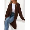 imagePRETTYGARDEN Long Sleeve Open Front Chunky Cardigan Sweaters for Women Cable Knit Long Cardigans Fall Outfits with PocketsBrown